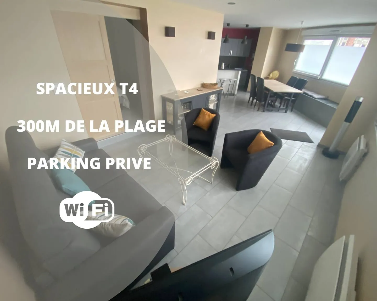 Photo 1 de T4 de 100 m² avec parking privé – plage à 300 m